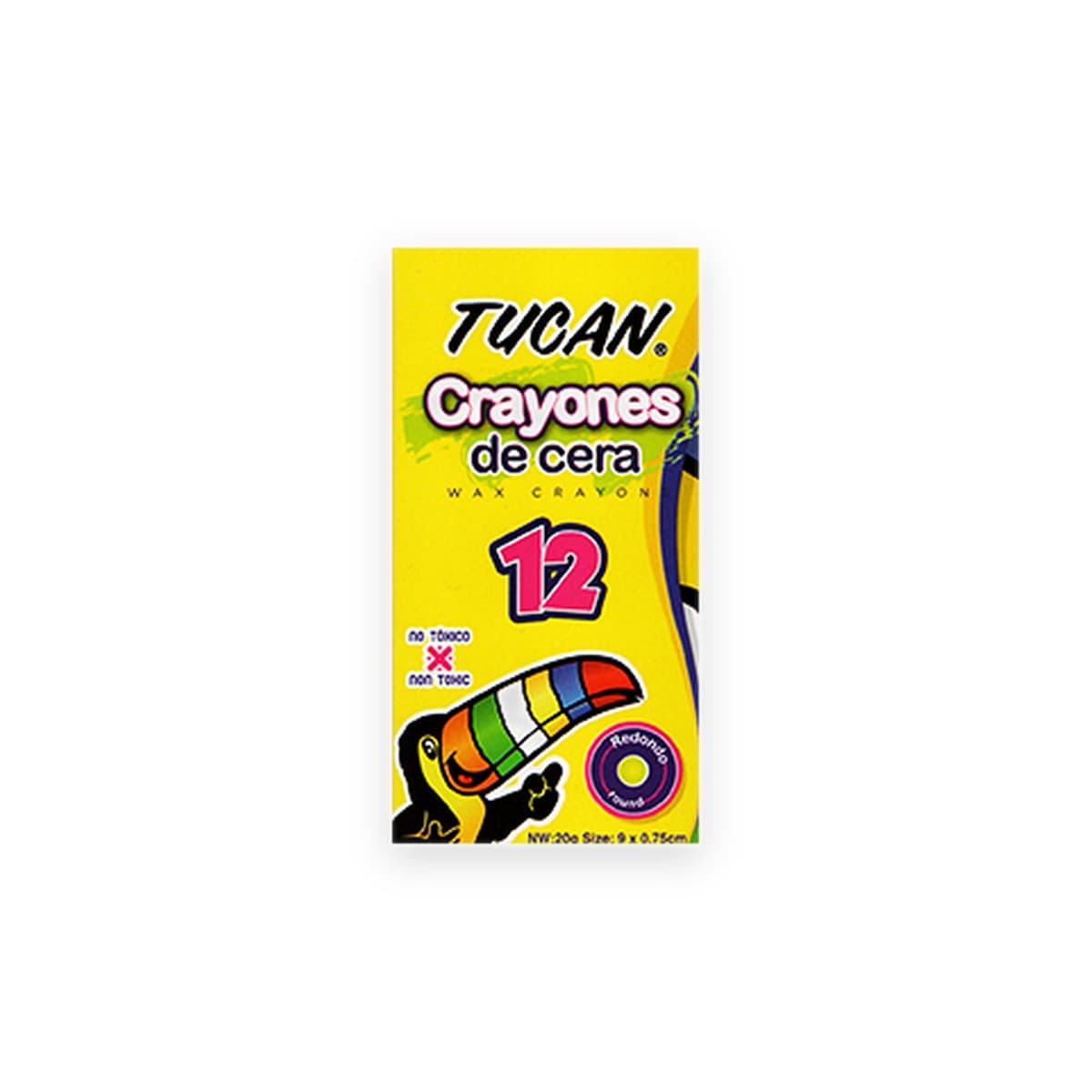 Crayón de Cera Tucán, 12 colores, Redondo